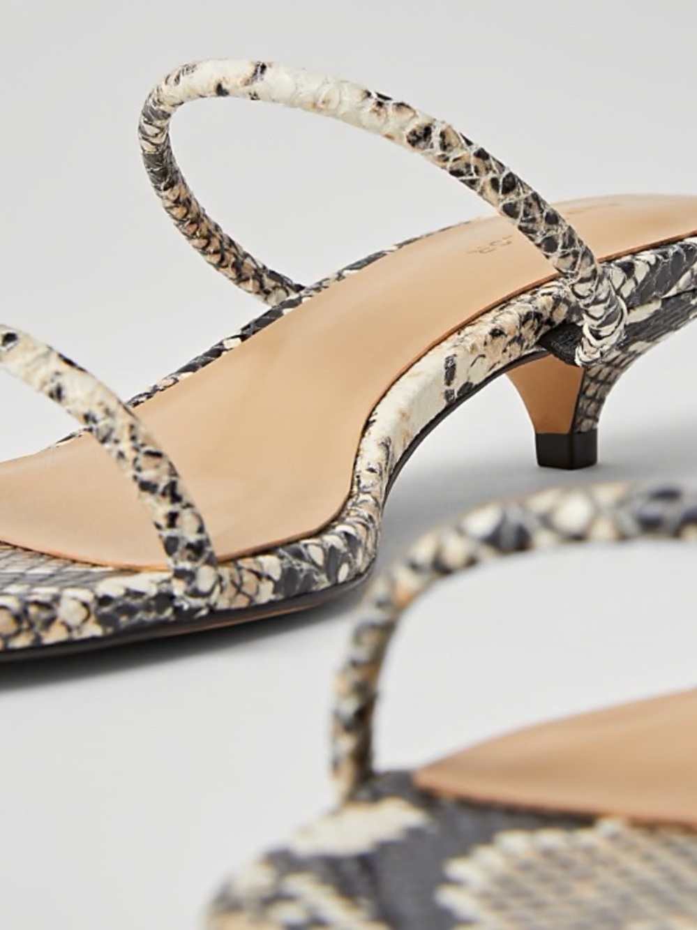 Ann Taylor Snake Print Double Strap Block Heel Sandals